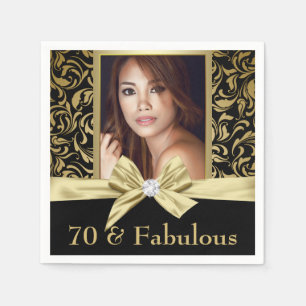 70. Geburtstag der fabelhaften Golddamasse Serviette