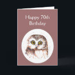 70. Geburtstag der Lieben Sie, niedlicher Karte<br><div class="desc">Glückliches 70.,  siebzig,  niedliche Watercolor-Eule.  Für die denen hat Liebevögel oder -eulen und oder eine Richtung des Spaßes.</div>