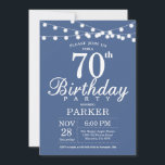 70. Geburtstag Einladung Blau<br><div class="desc">70. Geburtstag Einladung mit String Lights. Blauer Hintergrund Männer oder Frauen zum Geburtstag. 13. 15. 16. 18. 20. 21. 30. 40. 50. 60. 70. 80. 90. 100. Jegliches Alter.
Für weitere Anpassungen klicken Sie bitte auf die Schaltfläche "Anpassen" und verwenden Sie unser Designwerkzeug, um diese Vorlage zu ändern.</div>