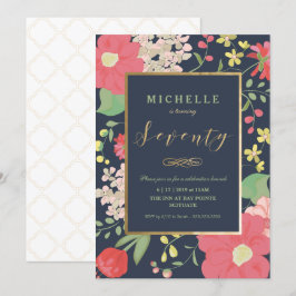 70. Geburtstag Einladung - Elegante Blume - Custom