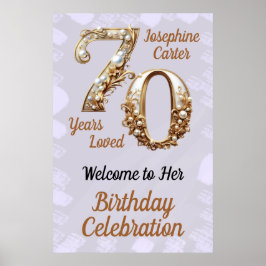 70. Geburtstag Elegantes Party Poster