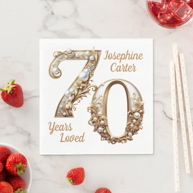 70. Geburtstag Elegantes Party Serviette (Beispiel)