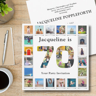 70. Geburtstag Entwerfen Sie Ihre eigene FotoColla Einladung