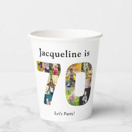 70. Geburtstag Entwerfen Sie Ihre eigene FotoColla Pappbecher