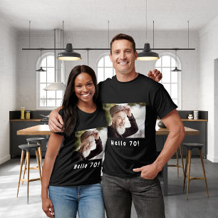 70. Geburtstag Foto hallo 70 Typ Männer T-Shirt