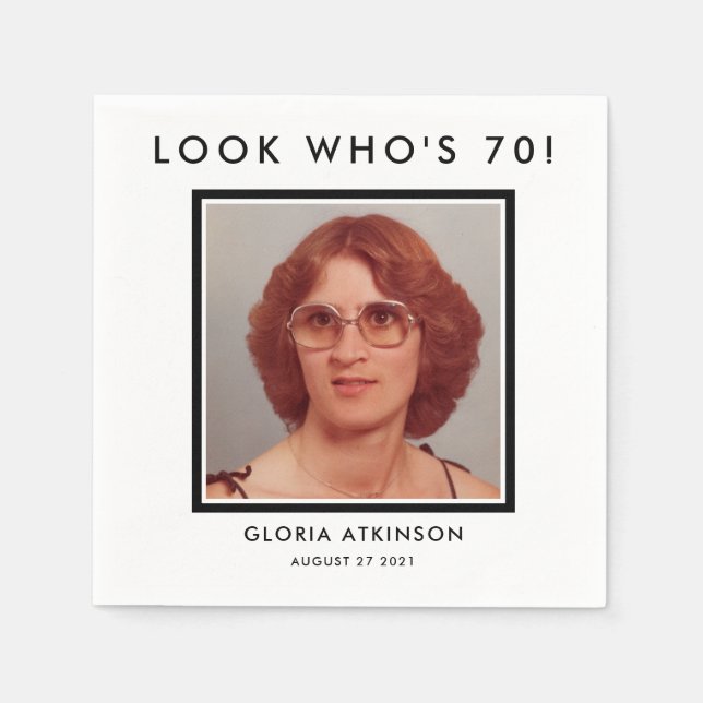 70. Geburtstag Foto Servietten (Vorderseite)