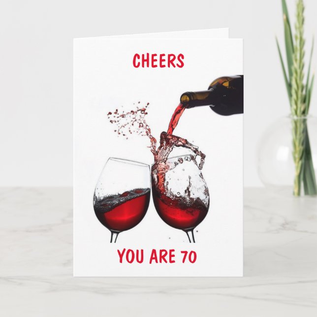 **70. GEBURTSTAG** FREUNDLICHES FEIERHAUS UND KLEI KARTE (Vorderseite)