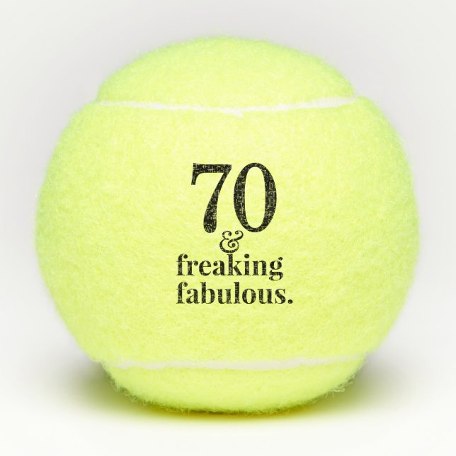 70. Geburtstag Funny & Fab Custom Age Motivierend Tennisbälle (Vorderseite)