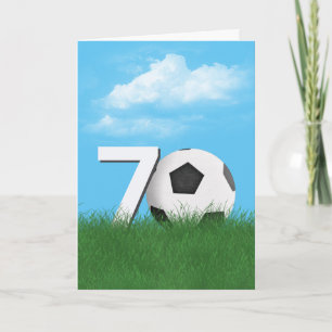70. Geburtstag Fußball-Ball im Grünen Gras Karte