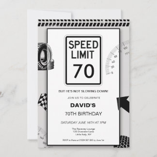 70. Geburtstag Geschwindigkeitsbegrenzung Einladung