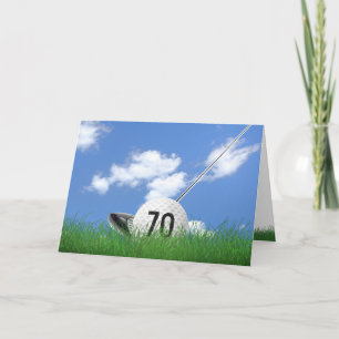 70. Geburtstag Golfball im Gras Karte