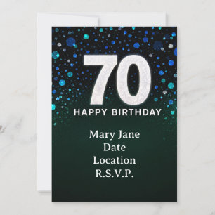 70. Geburtstag grüner Ton Einladung