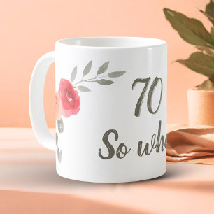 70. Geburtstag Inspirierende Wasserfarbe Floral Kaffeetasse