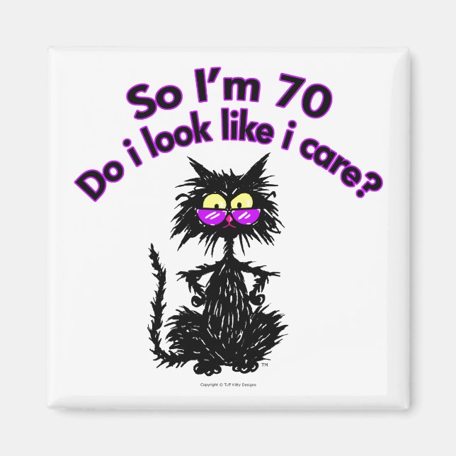 70. Geburtstag Katzen Geschenke Magnet (Vorne)