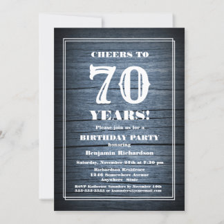 70. Geburtstag Land Holz Party Einladung