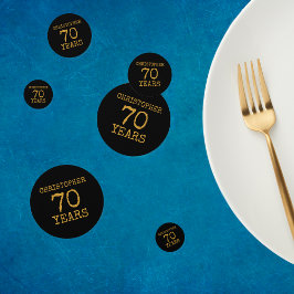 70. Geburtstag Legendary Black Gold Retro Konfetti