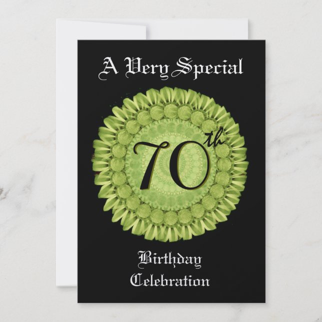 70. Geburtstag Lila Kalkreath Metallic Einladung (Vorderseite)