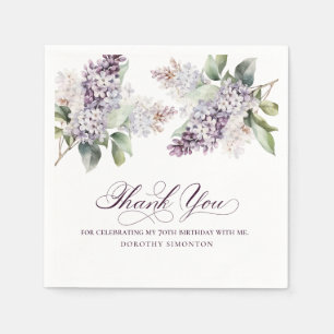70. Geburtstag Lila Lilac Spring Blume Cocktail Serviette