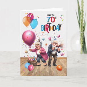 70. Geburtstag Lustiger alter Mann und Frauen Ball Karte