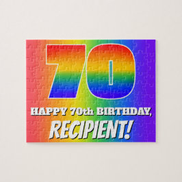 70. Geburtstag — mehrfarbiges Regenbogenmuster "70