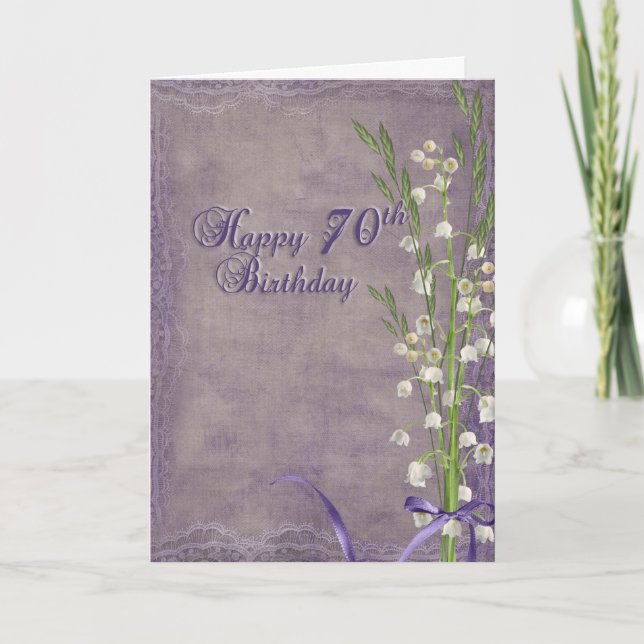 70. Geburtstag mit Lilie des Tales Karte (Vorderseite)