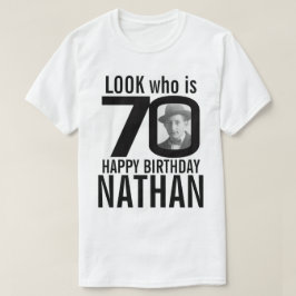 70. Geburtstag Mono sehen 70 benutzerdefinierte Fo T-Shirt
