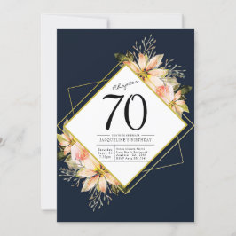 70. Geburtstag Navy Blue Einladung