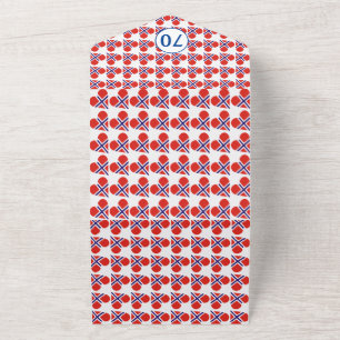 70. Geburtstag Norwegisches Herz Flagge blau All In One Einladung