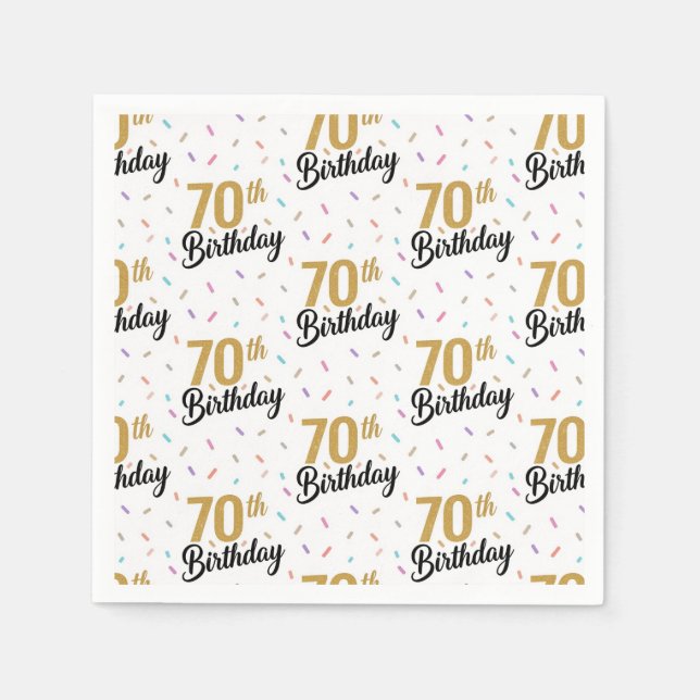 70. Geburtstag Papiertücher, Siebzig Geburtstag  Serviette (Vorderseite)