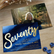 70. Geburtstag Party Gold Saphir blau