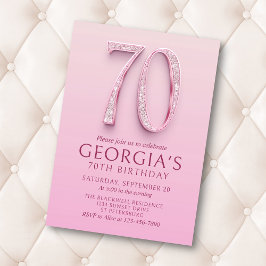 70. Geburtstag Pink Diamonds Einladung