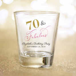 70. Geburtstag Pink Gold Gastgeschenk Schnapsglas