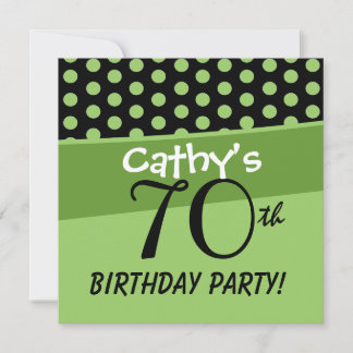 70. Geburtstag Polka Dots D425 Einladung