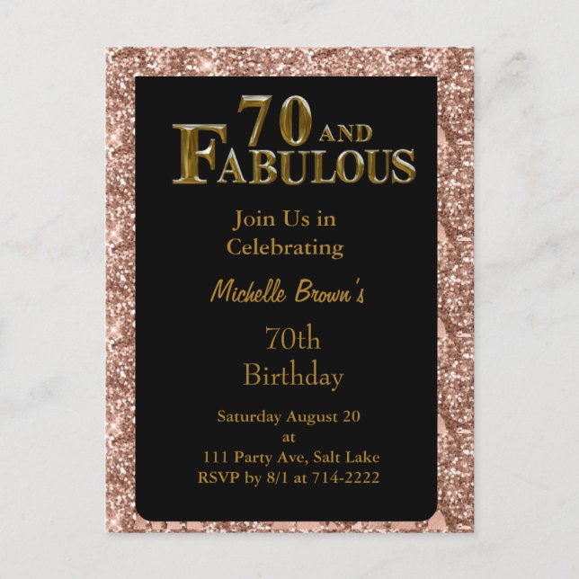 70. Geburtstag Postkarte (Vorderseite)