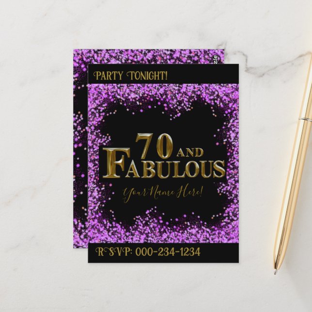 70. Geburtstag Postkarte (Vorderseite/Rückseite Beispiel)