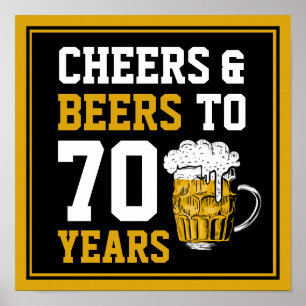 70. Geburtstag Prost & Bier für 70 Jahre Lustig Poster