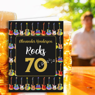 70. Geburtstag Rock and Roll Gitarre füge Namen hi Karte