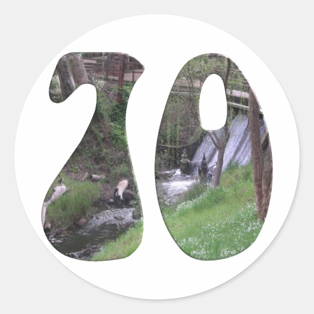 70. Geburtstag Runder Aufkleber (Vorderseite)