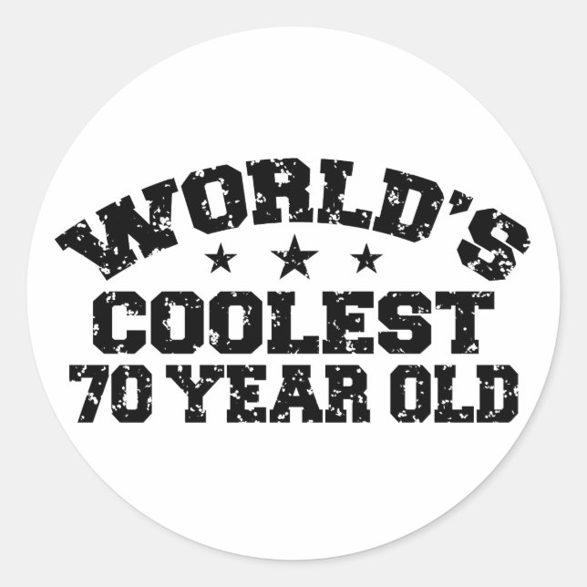 70. Geburtstag Runder Aufkleber (Vorderseite)