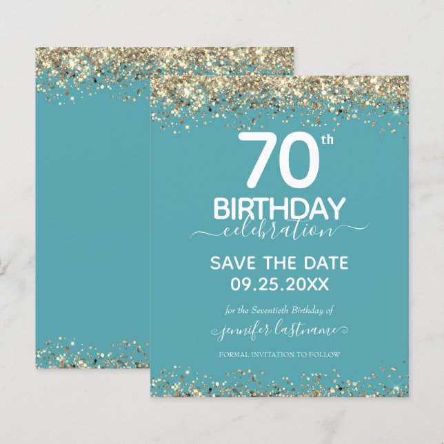 70. Geburtstag Save the Date Einladung (Vorne/Hinten)