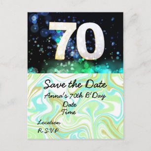 70. Geburtstag Save the Date Postkarte