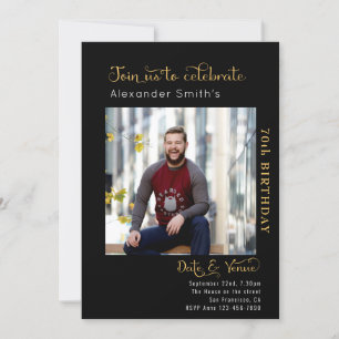 70. Geburtstag schwarz Einladung