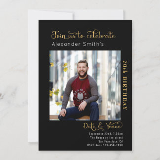 70. Geburtstag schwarz Einladung