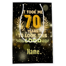 70. Geburtstag Schwarz und Gold Thema 70 Jahre alt