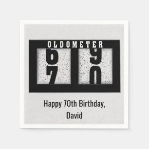 70. Geburtstag Schwarzer Kilometerzähler Serviette
