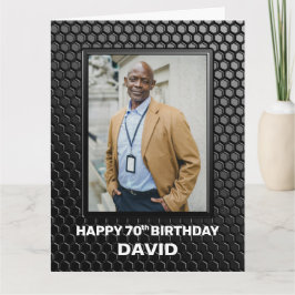 70. Geburtstag Schwarzes geometrisches Muster Benu Karte