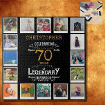 70. Geburtstag Schwarzes Gold FotoCollage<br><div class="desc">Ein personalisiertes Vintages Puzzle aus 70 Jahren, das leicht zu gestalten ist, aber für die Geburtstagsfeier schwer zu vollenden ist. Erstellen Sie Ihr eigenes Foto-Puzzle für ein besonderes 70. Geburtstagsgeschenk. Mit 16 benutzerdefinierten Fotos kann das Foto-Puzzle zusätzlich mit dem Namen und jedem Alter personalisiert werden. Foto-Puzzles machen Spaß und können...</div>