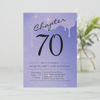 70. Geburtstag Script-Glitzer Einladung