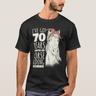 70. Geburtstag Siebzig - 70 Jahre alter Pferdereit T-Shirt