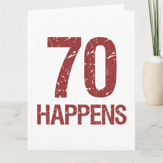 70. Geburtstag Spaß Karte (Vorderseite)